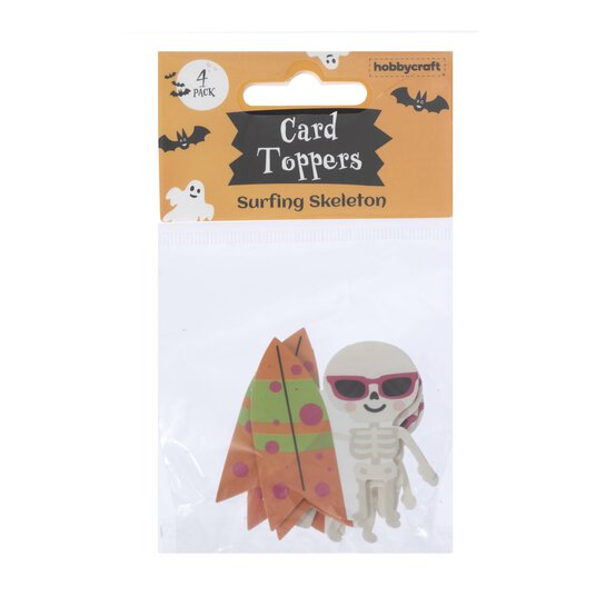 Surfing Skeleton Card Toppers 4 Pack  image number 4