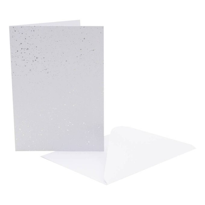 Silver Glitter Effect Cards and Envelopes 5 x 7 Inches 8 Pack image number 1