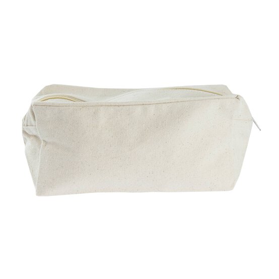 Natural Cotton Zip Pouch 21cm x 8cm x 11cm image number 2