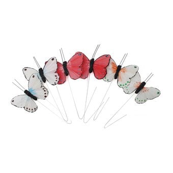 Multi-Coloured Butterflies on a Wire 4 Pack