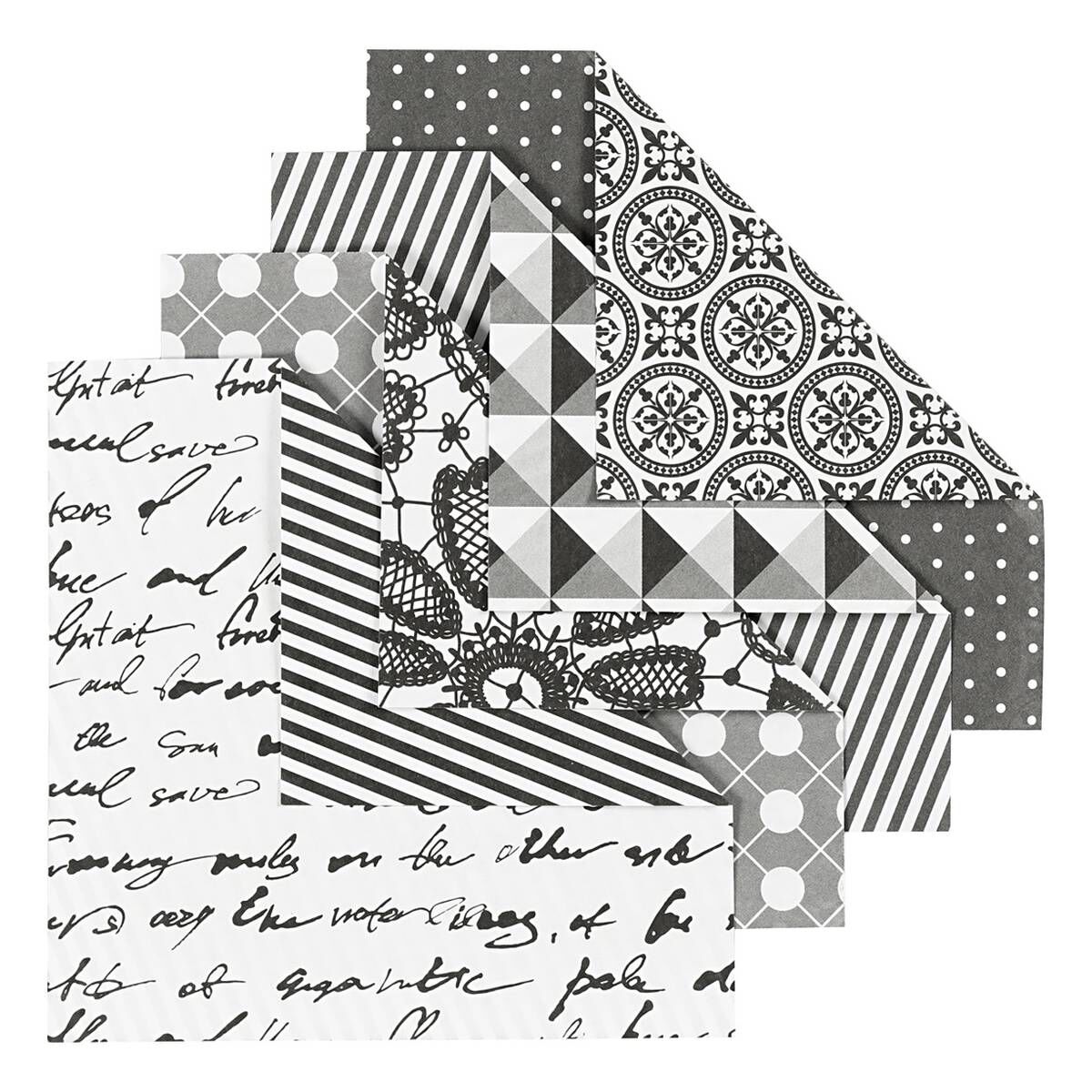 Black Monochrome Origami Paper 10cm 50 Pack Hobbycraft