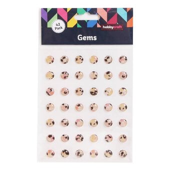 Floral Abstract Adhesive Gems 10mm 42 Pack