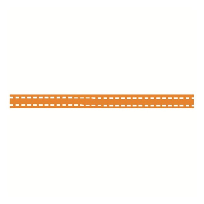 Hot Orange Grosgrain Running Stitch Ribbon 6mm x 5m image number 1