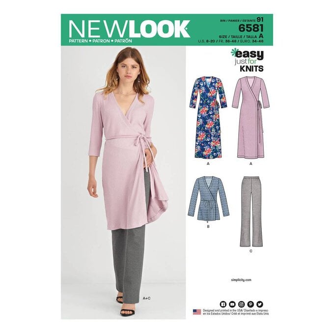 New Look Women's Knit Dress and Trousers Sewing Pattern 6581 image number 1