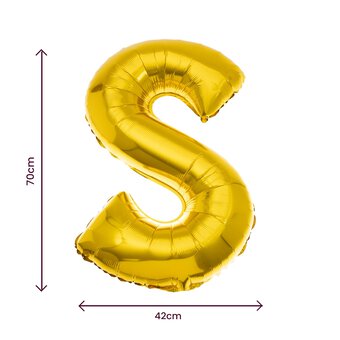 Extra Large Gold Foil Letter S Balloon