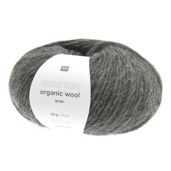 Rico Essentials Anthracite Organic Wool Aran Yarn 50g