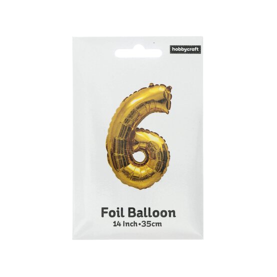 Gold Foil Number 6 Balloon image number 3