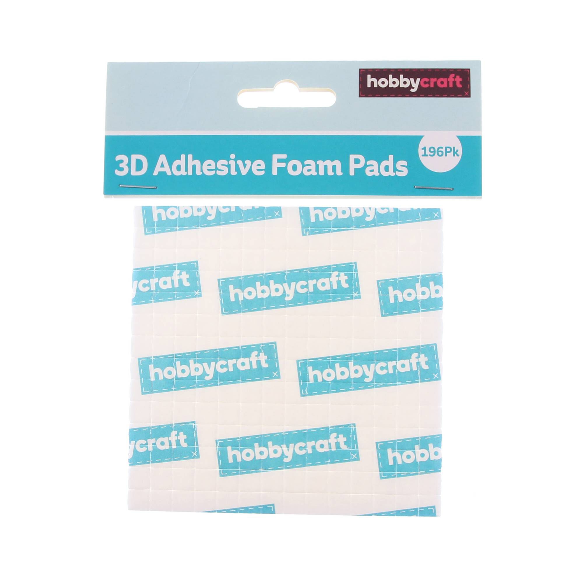 White Foam Pads 7mm x 7mm x 3mm 196 Pack Hobbycraft