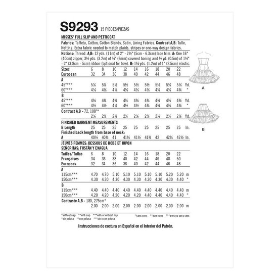 Simplicity Slip and Petticoat Sewing Pattern S9293 (14-22) image number 2