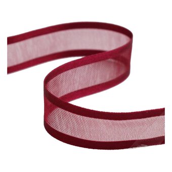 Wine Organza Ribbon 25mm x 5m