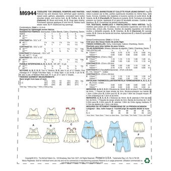 McCall’s Toddlers’ Separates Sewing Pattern M6944