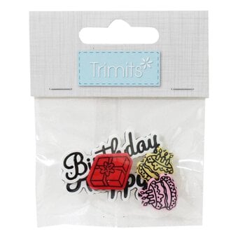 Trimits Happy Birthday Craft Buttons 5 Pieces