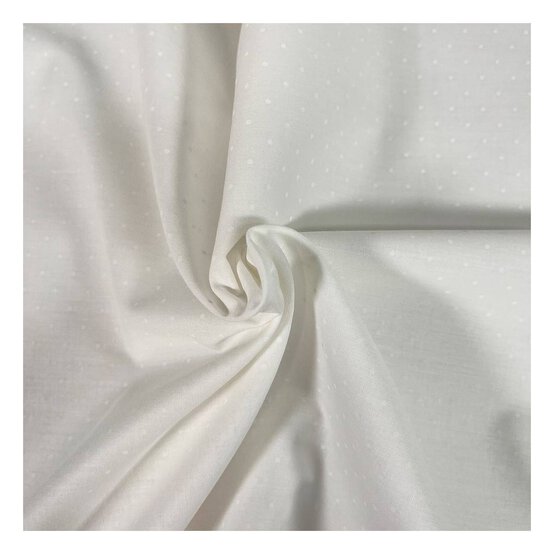 Ivory and White Lacquer Spot Polycotton Fabric by the Metre image number 1
