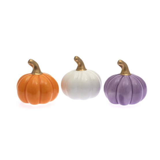Mini Glazed Ceramic Pumpkins 3 Pack image number 4