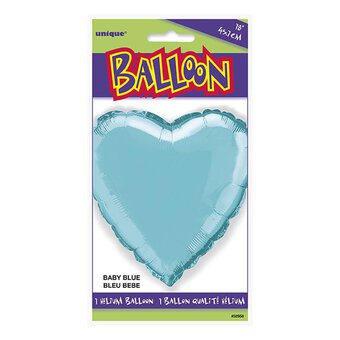 Large Baby Blue Heart Foil Balloon image number 2