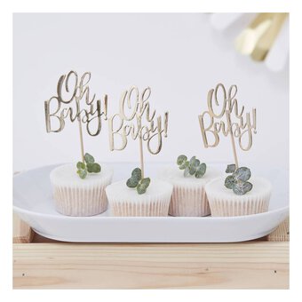 Ginger Ray Oh Baby Cupcake Toppers 12 Pack