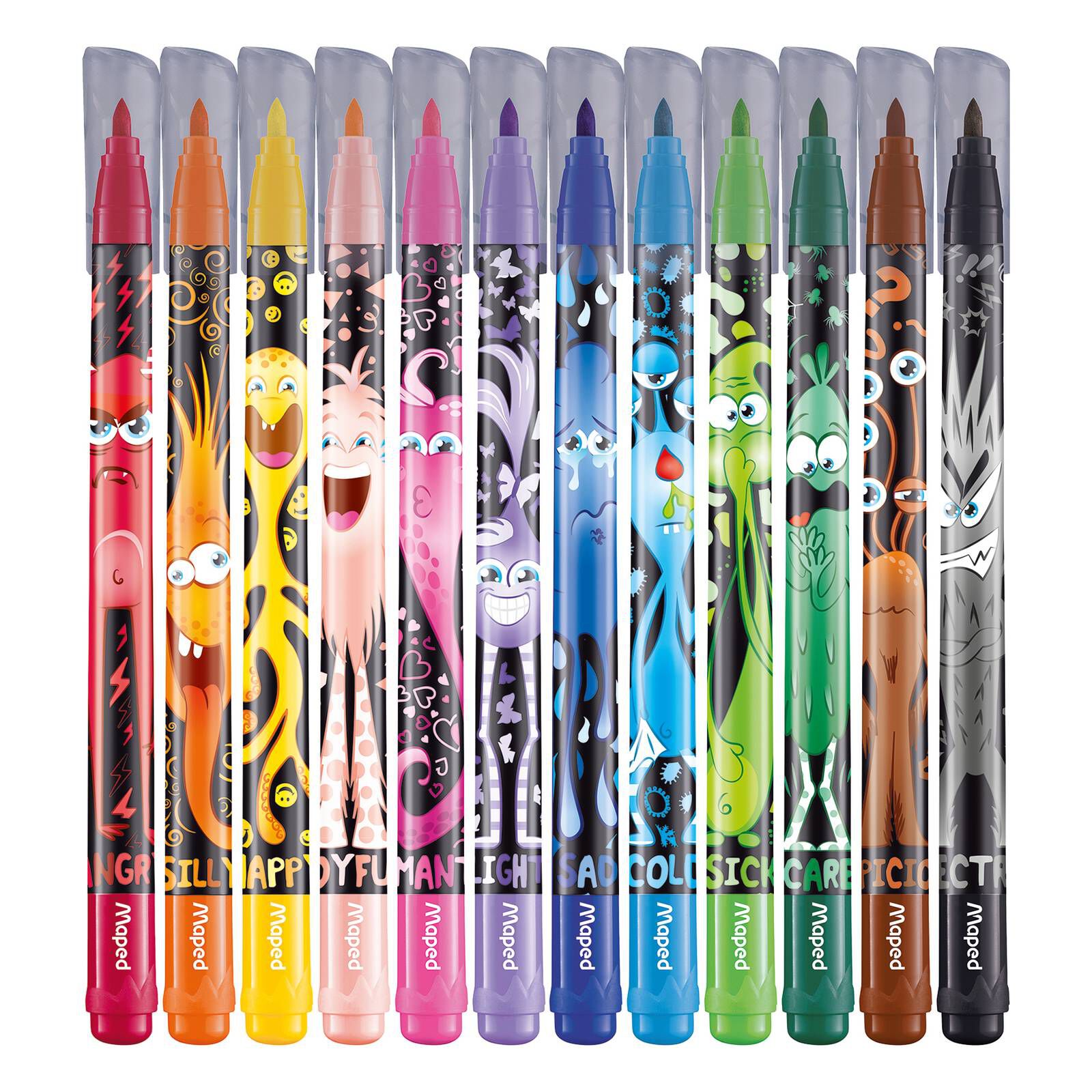 Maped Color’Peps Monster Felt Tip Pens 12 Pack Hobbycraft