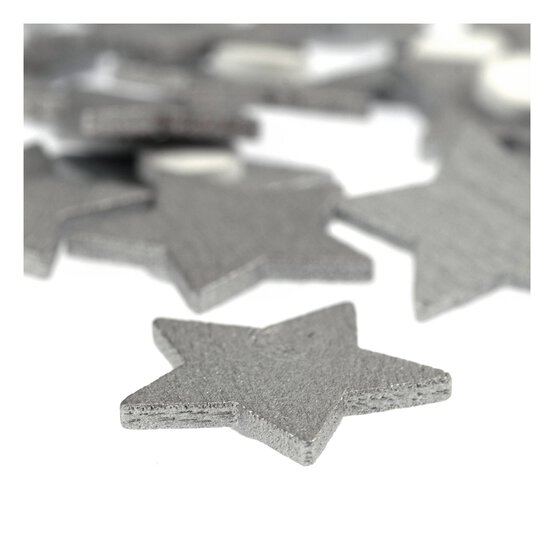 Silver Wooden Star Embellishments 30 Pack image number 3