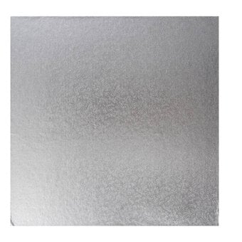 Silver Square Double Thick Card Cake Board 14 Inches