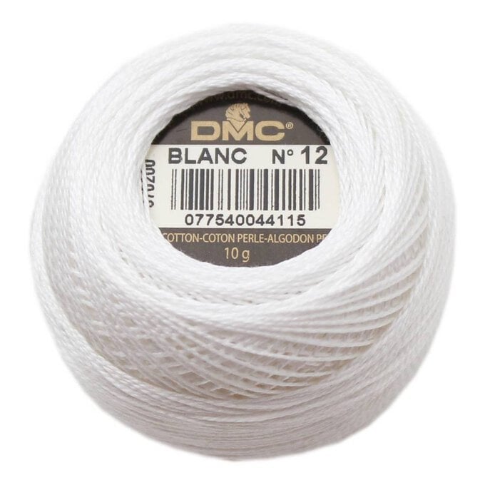 DMC White Pearl Cotton Thread on a Ball 120m (Blanc) image number 1