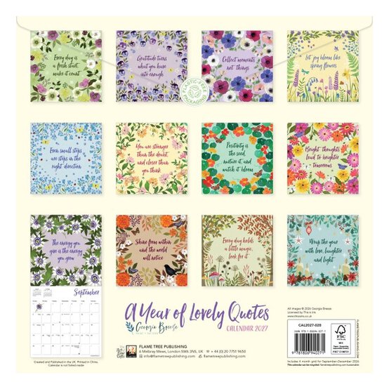 A Year of Lovely Quotes Wall Calendar 2027 image number 4