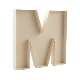 Wooden Fillable Letter M 22cm