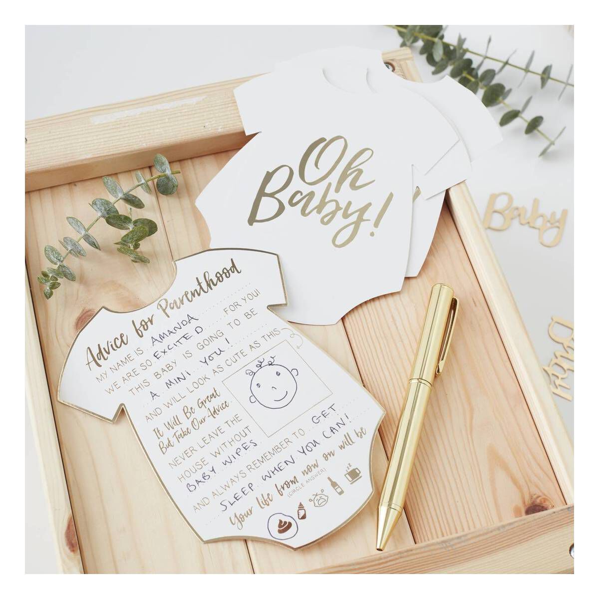 Ginger Ray Oh Baby Advice Cards 10 Pack Hobbycraft