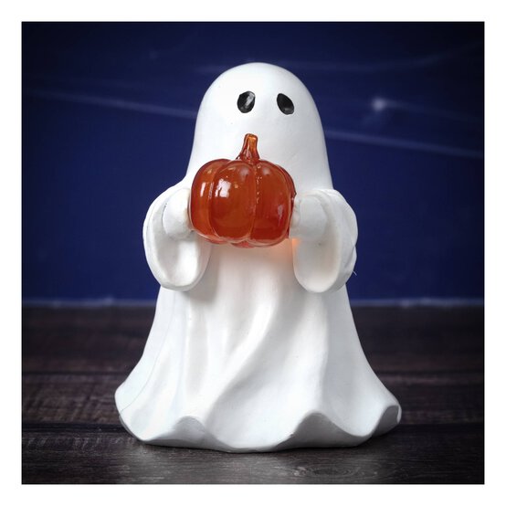Ghost with Light-Up Pumpkin 17cm image number 3