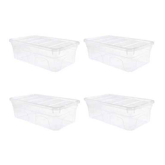 Whitefurze Mini Spacemaster 5 Litre Storage Box 4 Pack Bundle image number 1