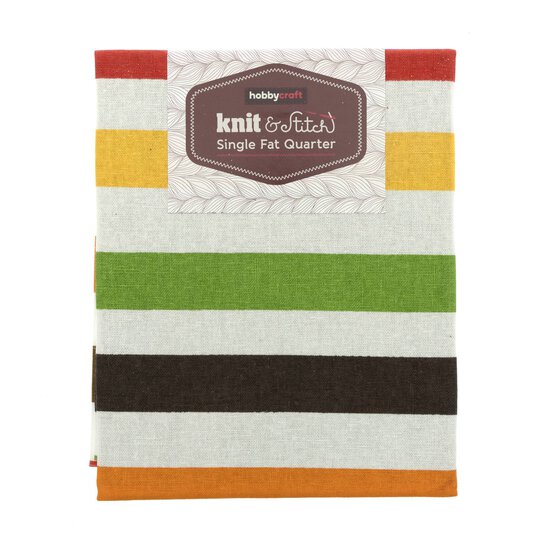 Brown Deckchair Stripe Single Cotton Fat Quarter image number 1