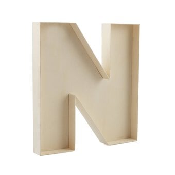 Wooden Fillable Letter N 22cm