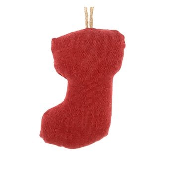 Red Cotton Stocking Decoration 9cm image number 2