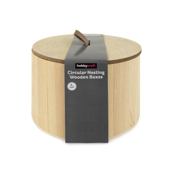 Wooden Circular Nesting Boxes Set 3 Pieces image number 6