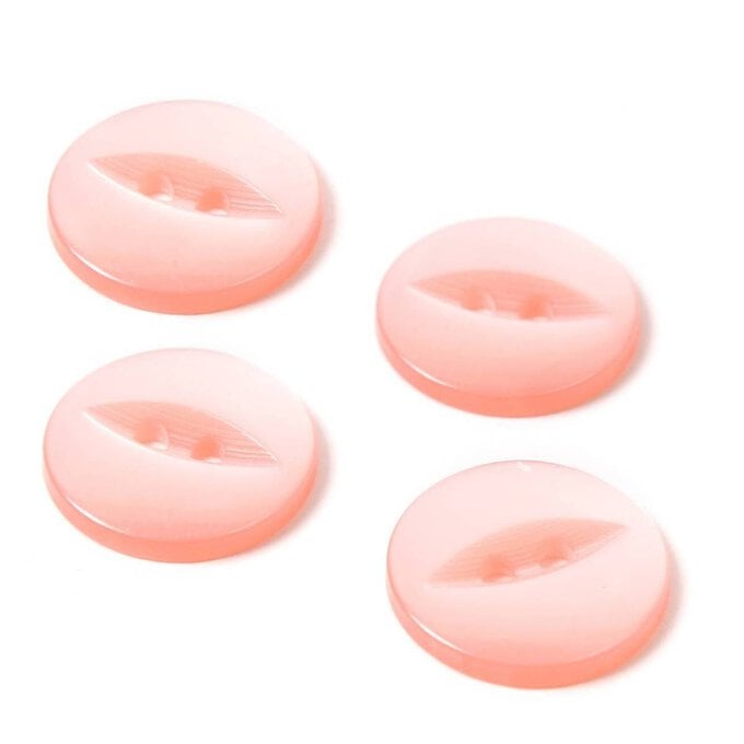 Hemline Pink Basic Fish Eye Button 4 Pack image number 1