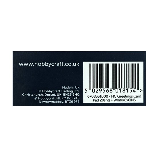 White Greetings Card Pad 6 x 6 Inches 20 Sheets image number 3