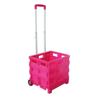 Pink Foldaway Crafters Trolley