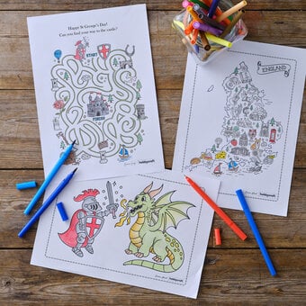 FREE St George's Day Colouring Downloads