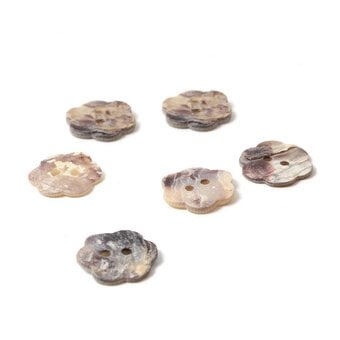 Hemline Assorted Shell Mother of Pearl Button 6 Pack