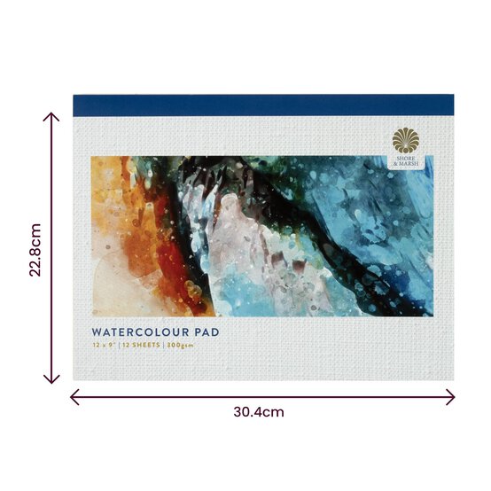 Shore & Marsh Hot Pressed Watercolour Pad 12 x 9 Inches 12 Sheets image number 5