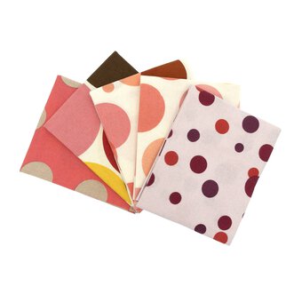 Pink Spotty Cotton Fat Quarters 5 Pack