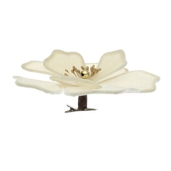 Cream Flower Clip 18cm