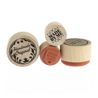 Handmade Wooden Stamp Set 4 Pieces