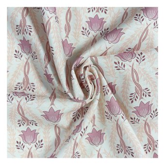 WI Garden Delight Peach Cotton Fabric by the Metre
