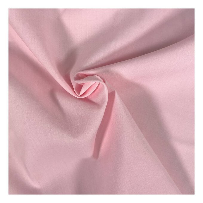 Pale Pink Polycotton Fabric by the Metre image number 1