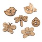 Trimits Wooden Flutter Buttons 6 Pieces image number 1