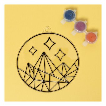 Mountains and Stars Plastic Suncatcher