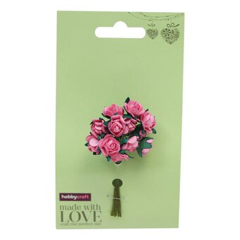 Pink Mini Open Roses 12 Pieces