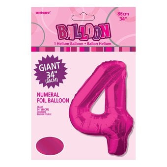 Extra Large Pink Foil 4 Balloon image number 2