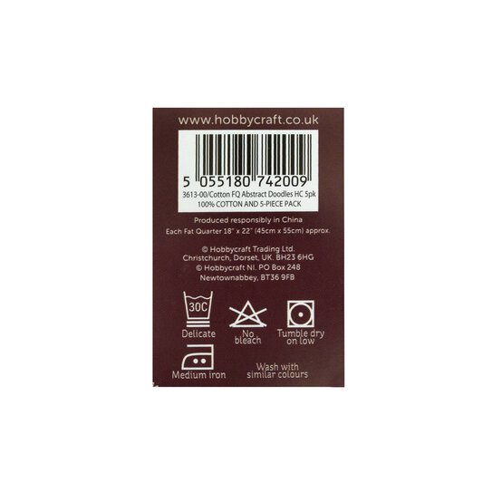Abstract Doodles Cotton Fat Quarters 5 Pack image number 9