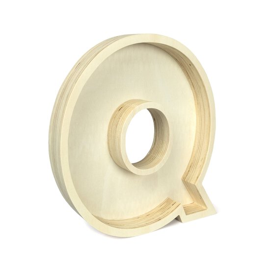 Wooden Fillable Letter Q 22cm image number 1